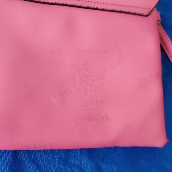 Yoki pink laser cut soft faux leather crossbody bag wristlet clutch - Picture 8 of 16